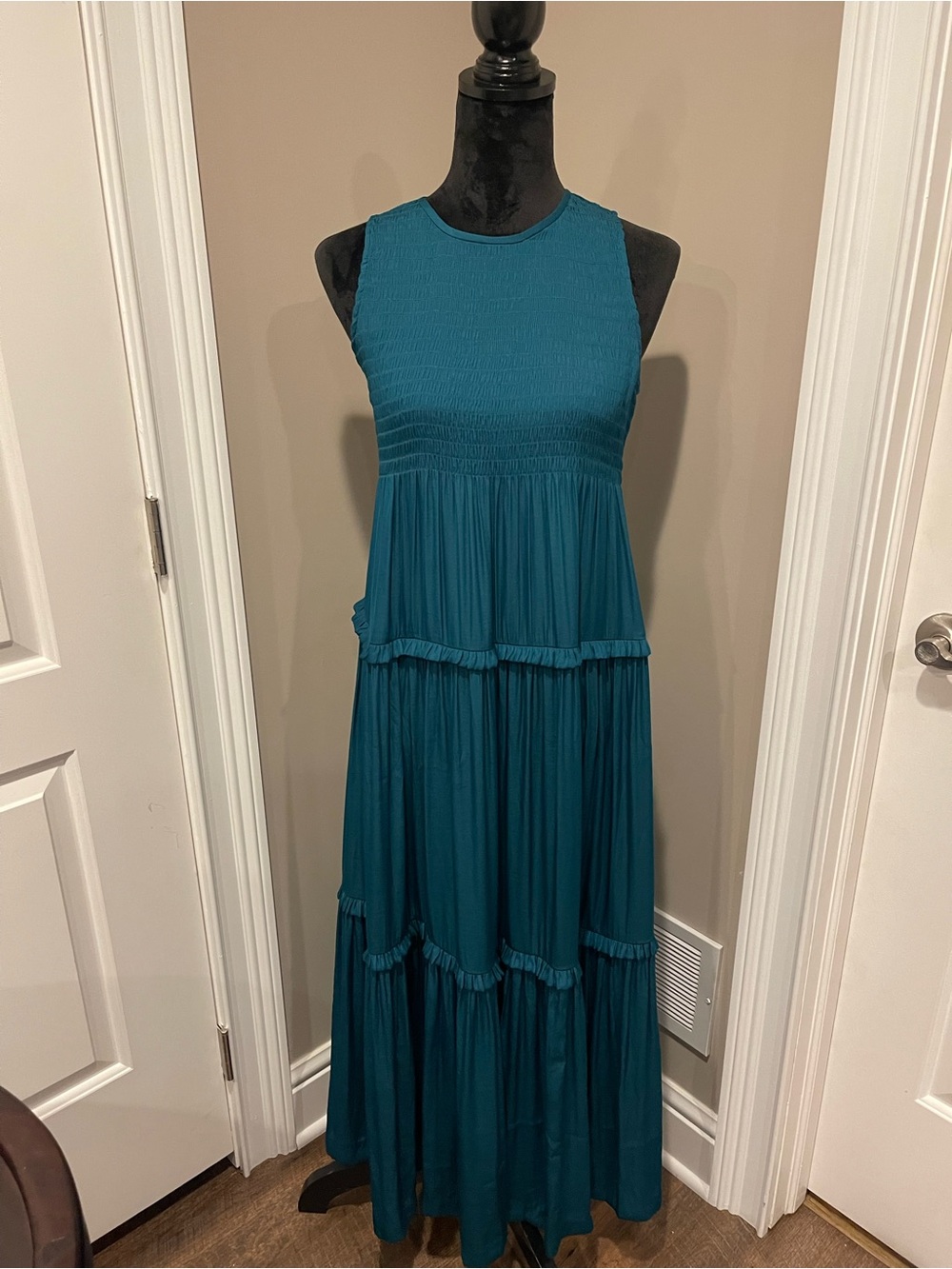 Ann Taylor Teal Sleeveless Maxi Dress
